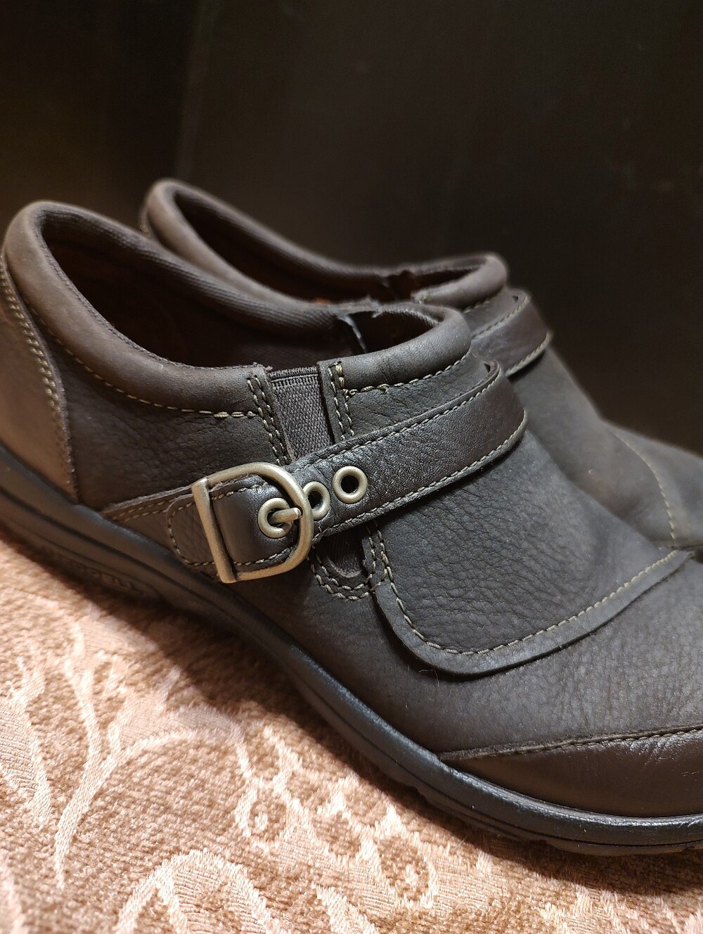 🍂🤎🍂 Fabulous Dassie Chocolate Brown Genuine Leather Buckle Loafers - 7.5M - Picture 7 of 15